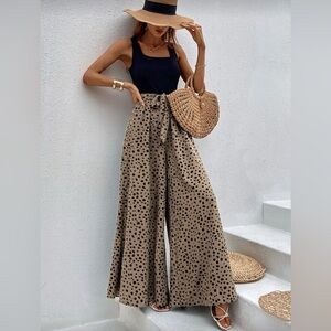 SHEIN Black and Tan Animal Print Jumpsuit